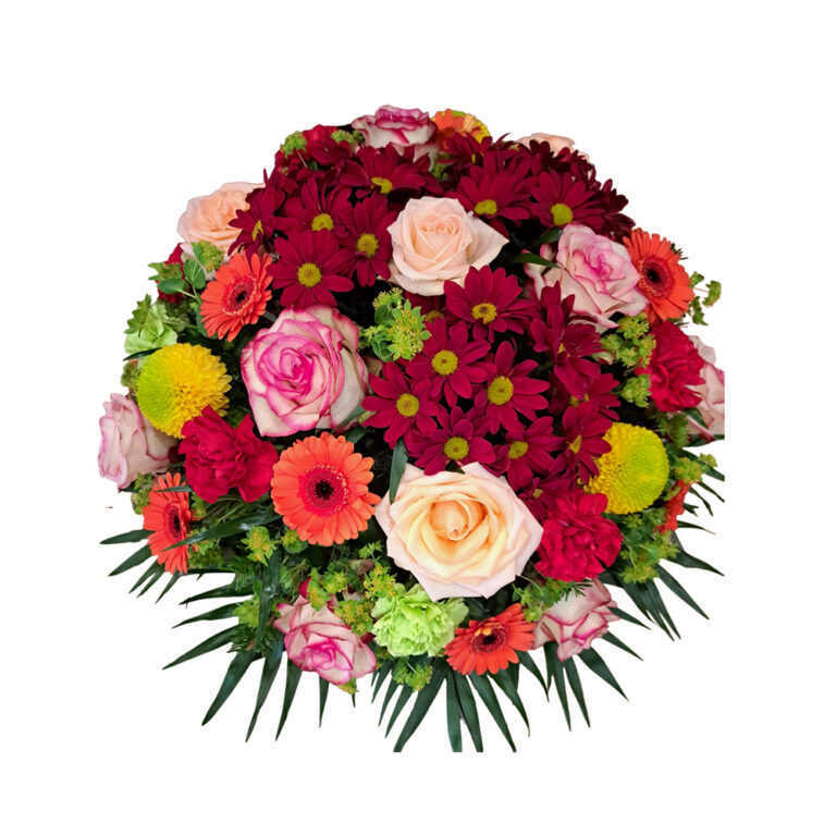 Coussin floral GANDY rose orange rouge