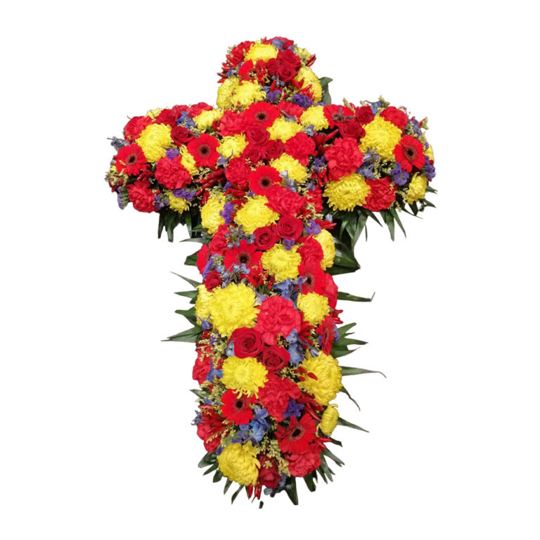 Croix florale GANDY rouge jaune